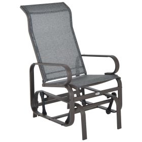 Outsunny Gliding Rocking Chair, Patio Swinging Chair with Smooth Rocking Arms and Lightweight Construction for Patio Backyard, Gray