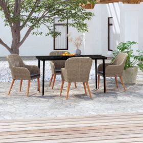Garden Dining Set Brown