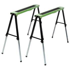 2PACK Adsjustable Saw Horse,Folding Portable Work Horse With Fast Open Legs,Convenient Handle, For Garage, Workshop, Fully Assembled, Green Black (Option: BlackGreen)