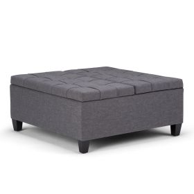 Harrison - Coffee Table Storage Ottoman - Slate Grey (Color: as Pic)
