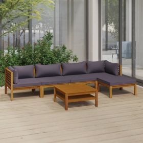 Wooden Lounge Set Dark grey (Color: Grey)